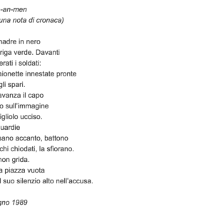 Tien-an-men (da una nota di cronaca), Valerio vallini, 1989
