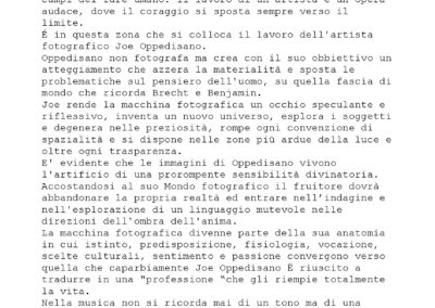 Lucrezia De DOMIZIO DURINI, Critical Text about Joe Oppedisano