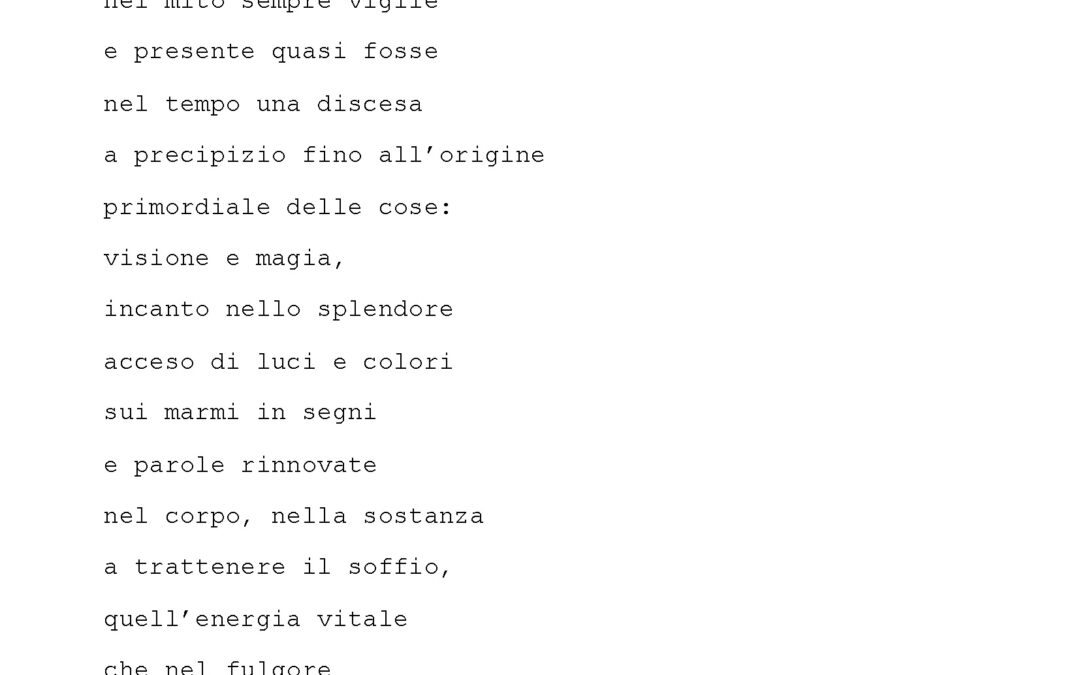Poesia di Maria Modesti per Marco Nereo Rotelli, 2018