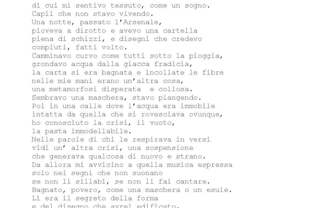 E, dal nulla, un respiro – A Marco Nereo Rotelli, Mussapi, 2010