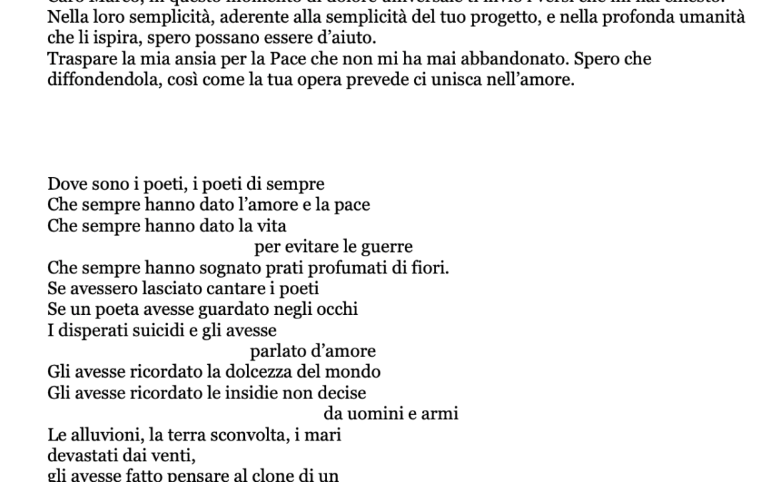 Dove sono i poeti, Fernanda Pivano, 2001